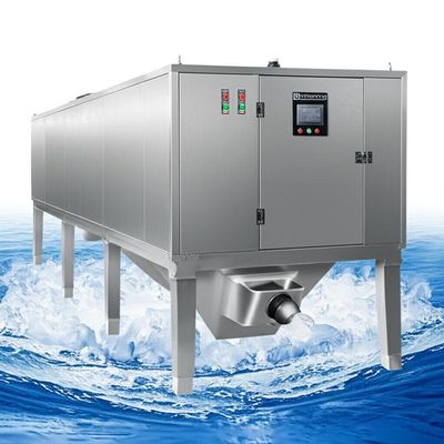 Купить 53.8kw Refrigerating Capacity Freshwater Flake Ice Machine with 1.5-2.5mm Ice Thickness and 500KG Storage Capacity online manufacture