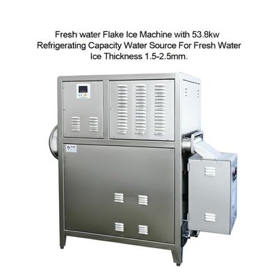 Купить Freshwater Flake Ice Machine with 53.8kw Refrigerating Capacity 10000kg/24h Production and 1.5-2.5mm Ice Thickness online manufacture